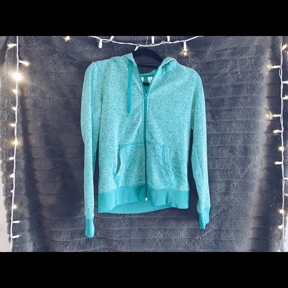 Super cozy teal zip up hoodie!